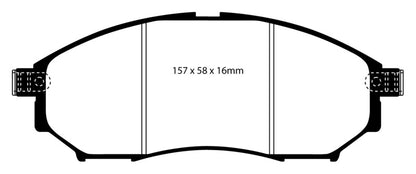 EBC 08-13 Infiniti EX35 3.5 Yellowstuff Front Brake Pads - eliteracefab.com