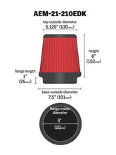 Load image into Gallery viewer, AEM Dryflow 6in. X 6in. Round Tapered Air Filter - eliteracefab.com