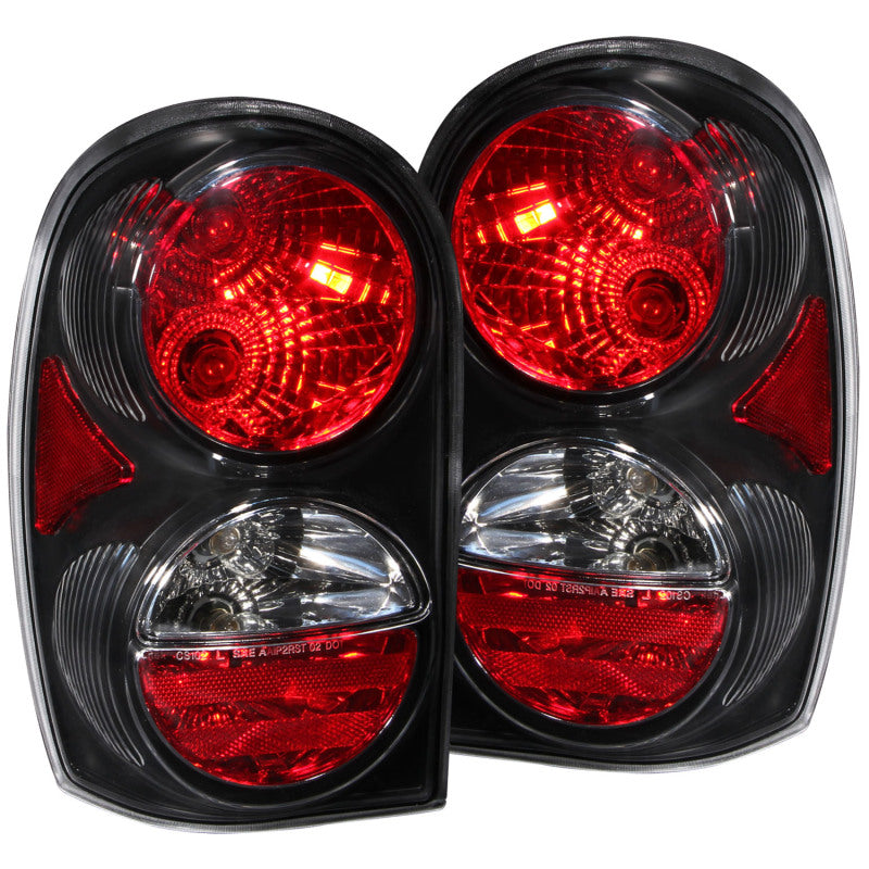 ANZO USA Jeep Liberty Taillights Black; 2002-2007 - eliteracefab.com