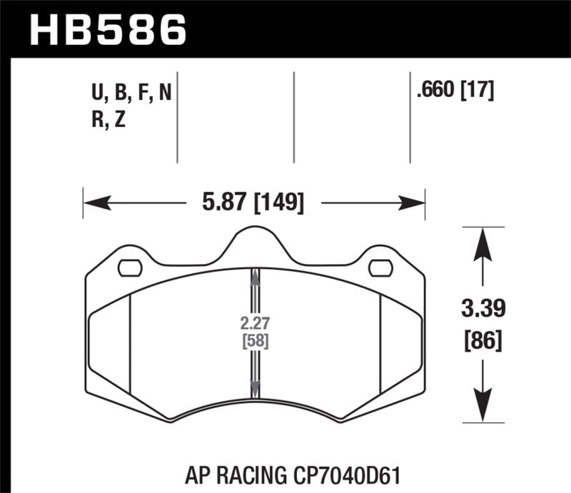 Hawk Performance HP+ Brake Pads - HB586N.660 Hawk Performance