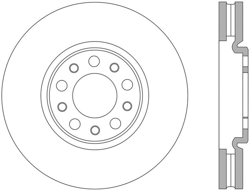 STOPTECH 13+ DODGE DART PERFORMANCE SLOTTED & DRILLED FRONT RIGHT ROTOR, 127.63080R - eliteracefab.com