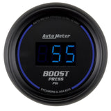 AutoMeter GAUGE; BOOST; 2 1/16in.; 60PSI; DIGITAL; BLACK DIAL W/BLUE LED