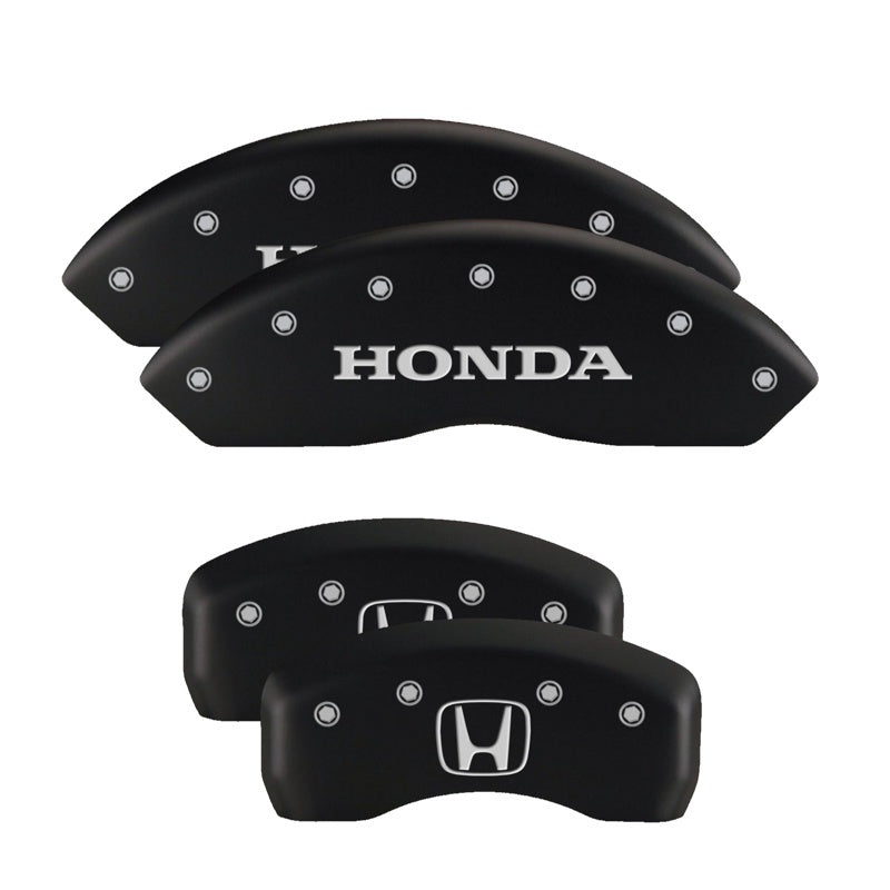MGP 4 Caliper Covers Engraved Front & Rear MGP Black finish silver ch MGP