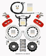 Load image into Gallery viewer, Wilwood AERO4 / MC4 Rear Kit 14.00 Drilled Red 2015-Up Mustang w/Lines &amp; Cables - eliteracefab.com