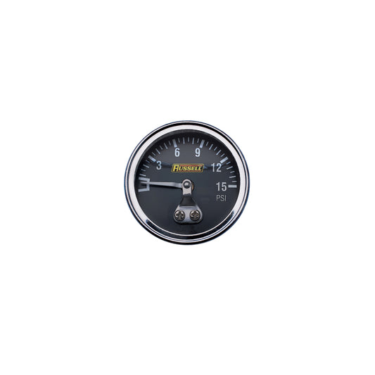Russell Fuel Pressure Gauge 0-15 PSI Liquid-Filled - 650330