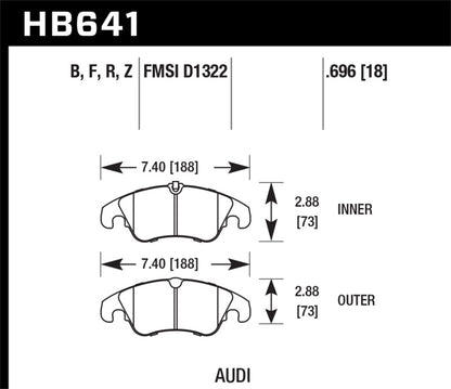 Hawk Performance HP+ Front Brake Pads - HB641N.696 Hawk Performance