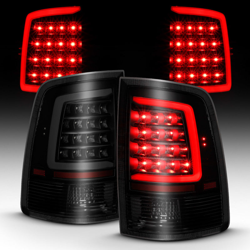 ANZO 2009-2018 Dodge Ram 1500 LED Taillight Plank Style Black w/Smoke Lens - eliteracefab.com