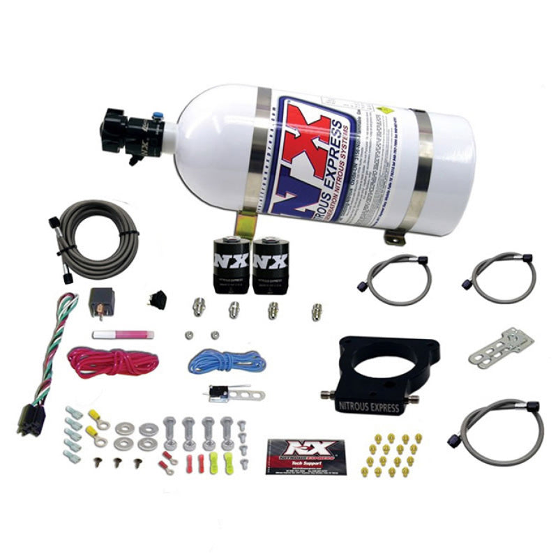 Nitrous Express GM LS 78mm 3-Bolt Nitrous Plate Kit (50-350HP) w/10lb Bottle - eliteracefab.com