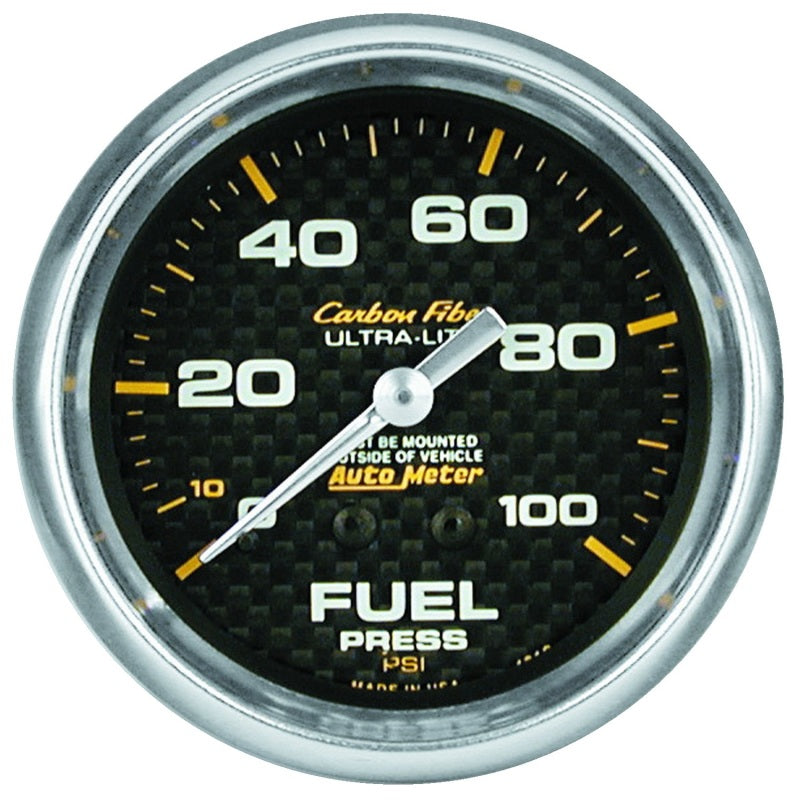 Autometer Carbon Fiber 66.7mm 0-15 PSI W/O ISO Fuel Pressure Gauge 4811