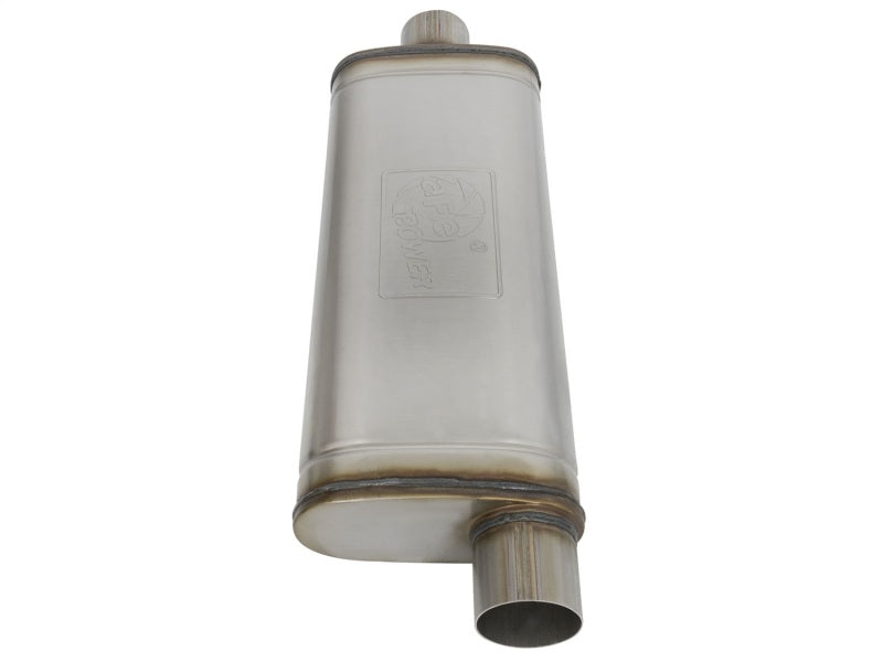 aFe MACHForce XP SS Muffler 3in Center Inlet / 3in Offset Outlet 22in L x 9in W x4in H Body aFe