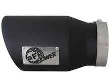 Load image into Gallery viewer, aFe MACHForce XP 5in 304 Stainless Steel Exhaust Tip 5 In x 7 Out x 12L in Bolt On Right - Black - eliteracefab.com