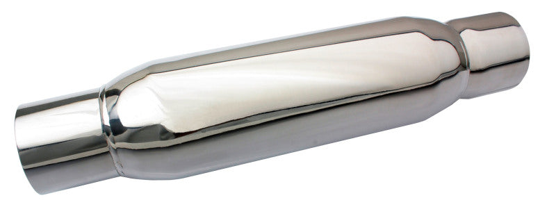 Moroso Spiral Flow Racing Muffler - 3.5in Inlet/Outlet - Reduced Noise Levels - Stainless Steel Moroso