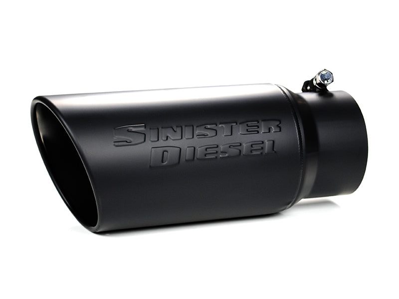 Sinister Diesel Universal Black Ceramic Coated Stainless Steel Exhaust Tip (4in to 5in) - eliteracefab.com