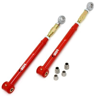 BMR LOWER CONTROL ARMS DOM ADJ POLY ROD END COMBO RED (05-14 MUSTANG/GT500) - eliteracefab.com