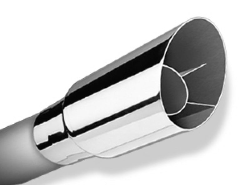 Borla Universal Polished Tip Single Round Angle-Cut (inlet 2 1/2in. Outlet 3 1/2in) *NO Returns* - eliteracefab.com