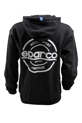 Sparco Swtshrt Hooded S-Seal Blk Lrg - eliteracefab.com