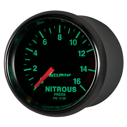 Autometer GS 2 1/16in. 1600PSI Nitrous Fuel Pressure Gauge 3874