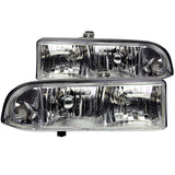 ANZO USA Chevrolet S-10 Crystal Headlights Chrome; 1998-2005