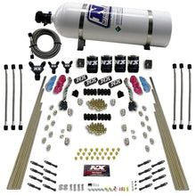 Load image into Gallery viewer, Nitrous Express 8 Cyl Dry Direct Port Dual Stage 4 Solenoids Nitrous Kit (200-600HP) w/15lb Bottle