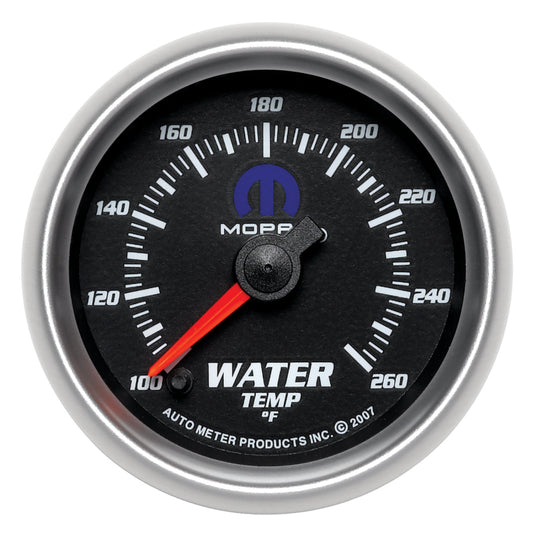 AutoMeter Gauge Water Temp 2-1/16in. 100-260 Deg. F Digital Stepper Motor Black Mopar 880018