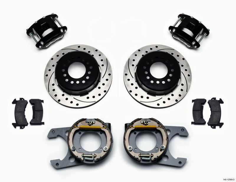 Wilwood D154 P/S Park Brake Kit Drilled Chevy C-10 2.42 Offset 5-lug - eliteracefab.com