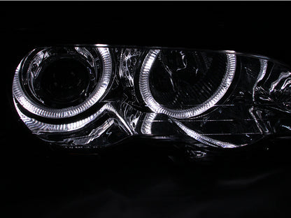 ANZO USA Bmw 3 Series E46 2dr-Non Xenon Models Projector Headlights W/ Halo Chrome; 2000-2003 - eliteracefab.com