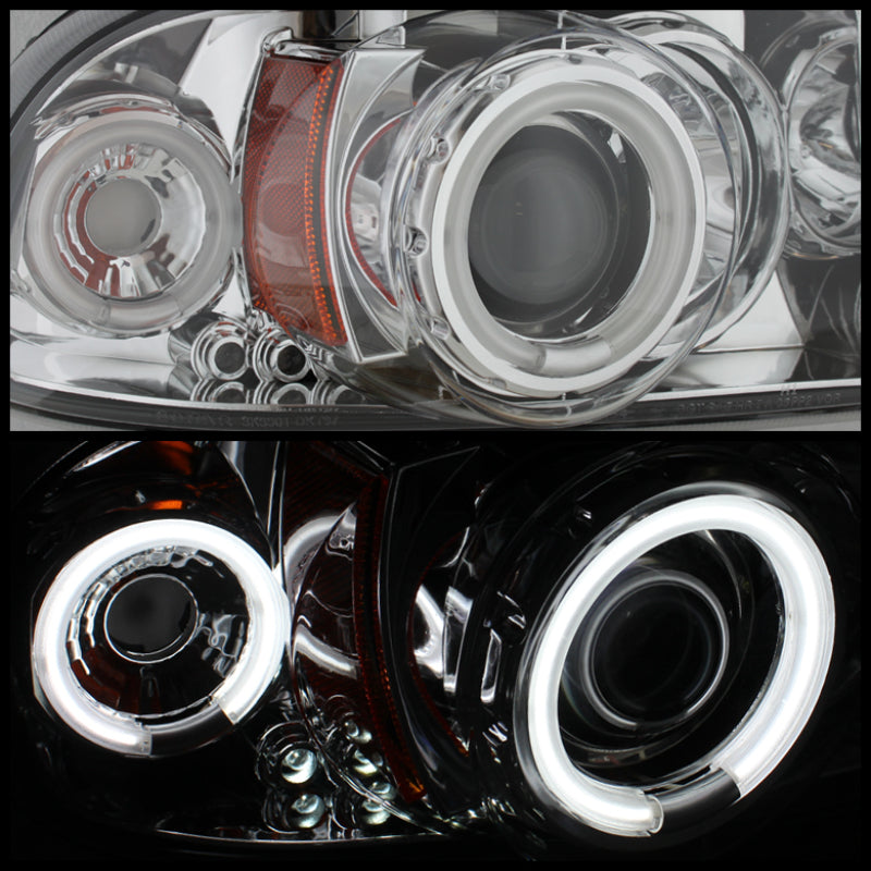 Spyder Dodge Dakota 97-04/Durango 98-03 1PC Projector Headlights LED Halo LED Chrm PRO-YD-DDAK97-C - eliteracefab.com