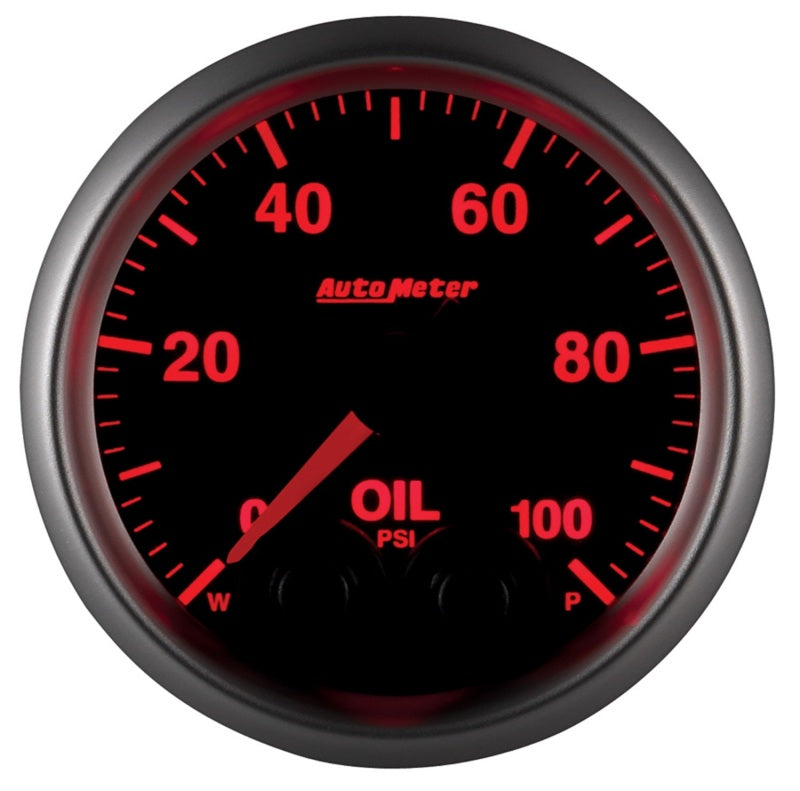 AutoMeter GAUGE; OIL PRESS; 2 1/16in.; 100PSI; STEPPER MOTOR W/PEAK/WARN; ELITE - eliteracefab.com