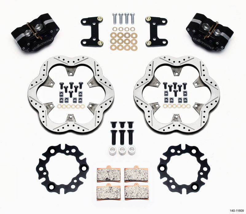 Wilwood GP320 Front Kit Top Mount 10.50in SuperAlloy Vntd Rtr Asph Midget Wilwood