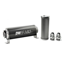 Load image into Gallery viewer, DeatschWerks Stainless Steel 10AN 10 Micron Universal Inline Fuel Filter Housing Kit (160mm) - eliteracefab.com