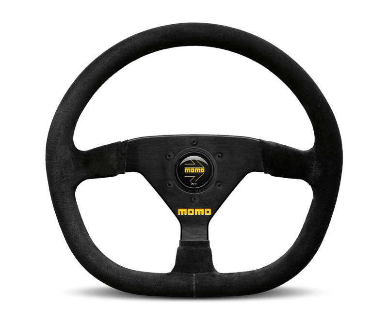 Momo MOD88 Steering Wheel 350 mm - Black Suede/Black Spokes - eliteracefab.com