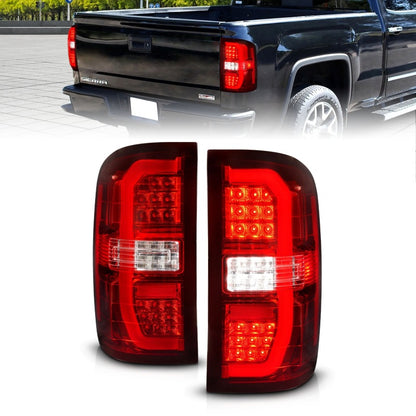 ANZO 14-18 GMC Sierra LED Taillights Red/Clear 311466