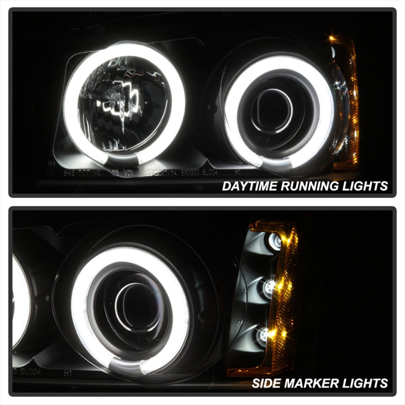 Spyder Chevy Silverado 1500 03-06 Projector HeadlightsCCFLHalo LED Blk High H1 PRO-YD-CS03-CCFL-BK - eliteracefab.com