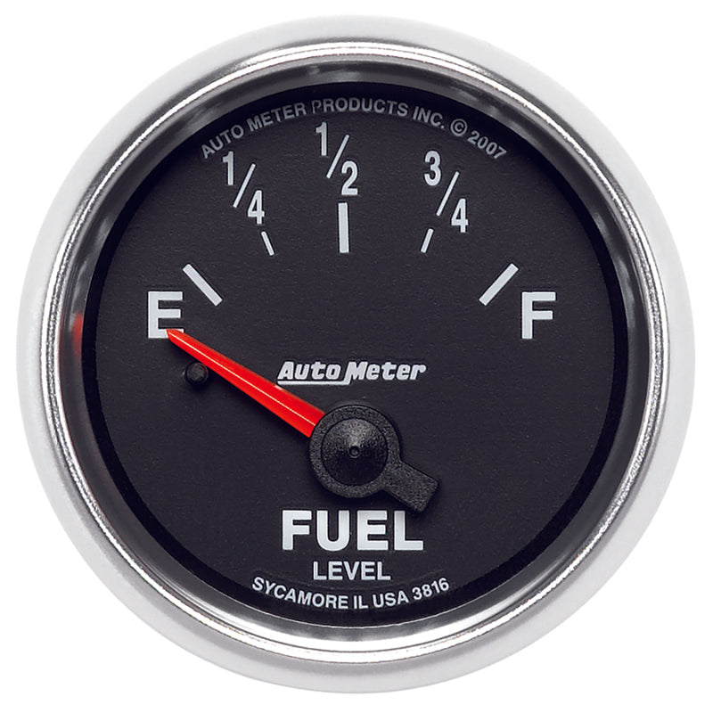 AutoMeter Gauge Fuel Level 2-1/16in. 240 Ohm(e) to 33 Ohm(f) Elec Gs 3816
