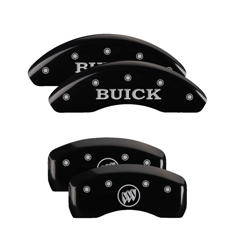 MGP 4 Caliper Covers Engraved Front Buick Rear Black Finish Silver Char 2017 Buick Cascada MGP
