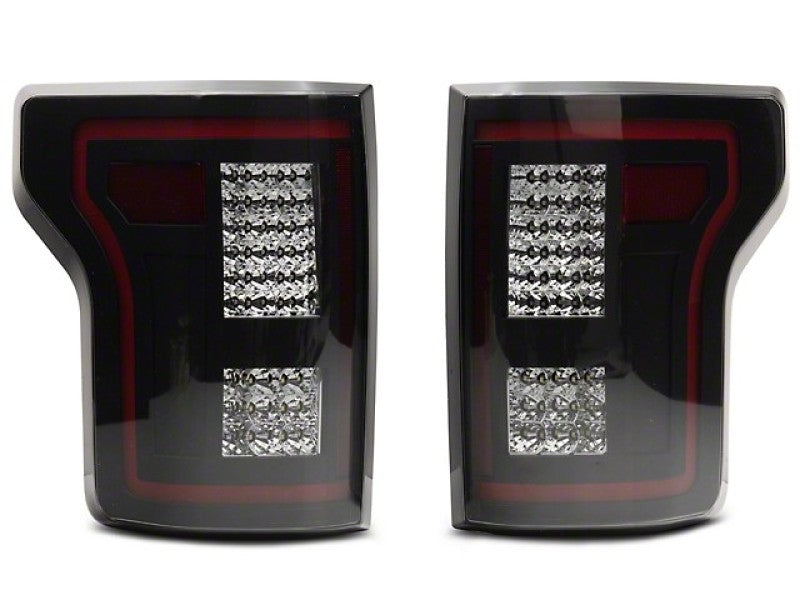 Raxiom LED Tail Lights with Sequential Turn Signals; Black Housing; Smoked Lens