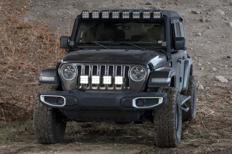 Diode Dynamics Jeep JL SS5 4-Pod CrossLink Grille Lightbar Kit Pro - White Combo