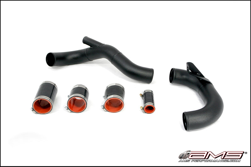 AMS Lower Intercooler Cold Pipe Wrinkle Black - eliteracefab.com