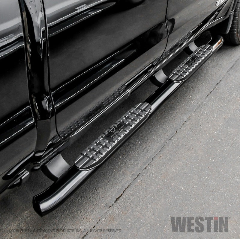Westin 19-20 Chevrolet/GMC Silverado/Sierra 1500 Double Cab PRO TRAXX 4 Oval Nerf Step Bars - Black - eliteracefab.com