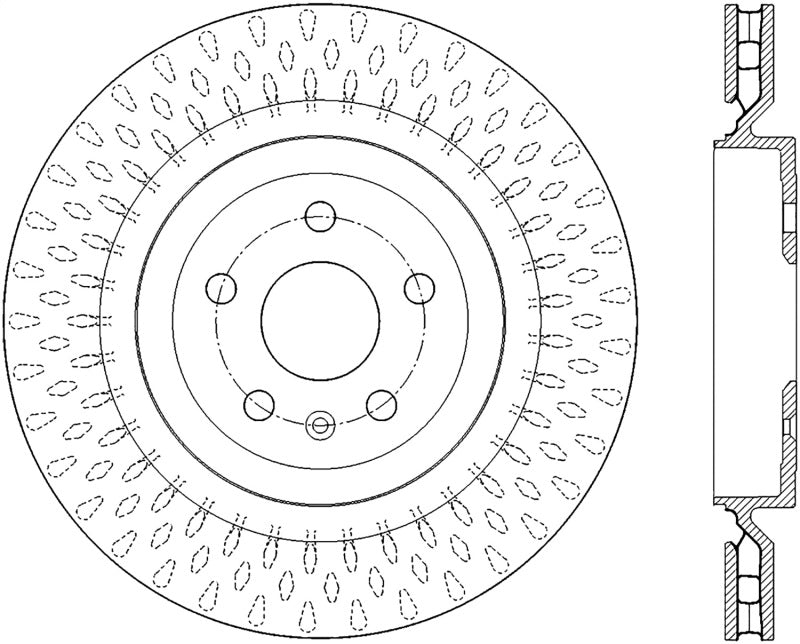 StopTech Power Slot 13-15 Cadillac CTS-V Rear Right Sportstop Slotted Rotor Stoptech