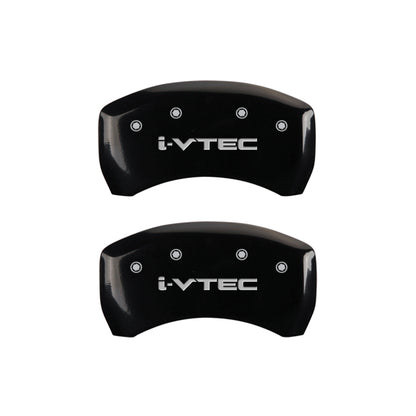 MGP 4 Caliper Covers Engraved Front & Rear i-Vtec Black finish silver ch MGP