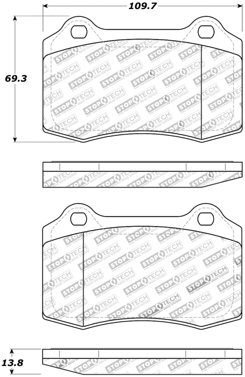 StopTech Street Touring 00-06 Jaguar S Typre R / XJ R / XJR-S Rear Brake Pads - eliteracefab.com