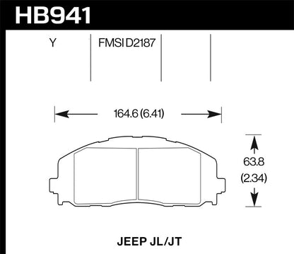 Hawk 2018 Jeep Wrangler Rubicon LTS Street Front Brake Pads - eliteracefab.com