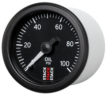 Load image into Gallery viewer, Autometer Stack 52mm 0-100 PSI 1/8in NPTF (M) Mechanical Oil Pressure Gauge - Black.