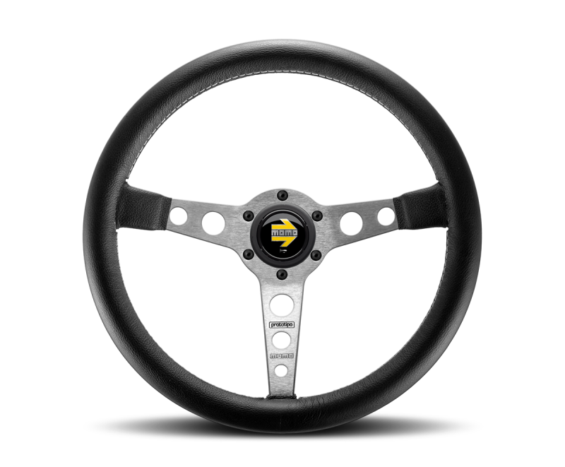 MOMO Prototipo 350mm Black Leather Steering Wheel (PRO35BK0S)