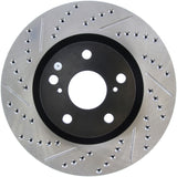 STOPTECH 07-09 LEXUS ES 250/ES 300/ ES330/ES350 SPORTSTOP SLOTTED & DRILLED RIGHT FRONT ROTOR, 127.44146R