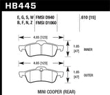 Hawk Performance HP+ Rear Brake Pads - HB445N.610