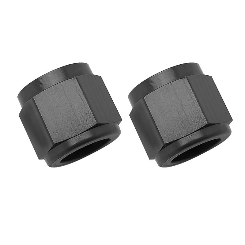 Russell Performance -6 AN Tube Nuts 3/8in dia. (Black) (2 pcs.).