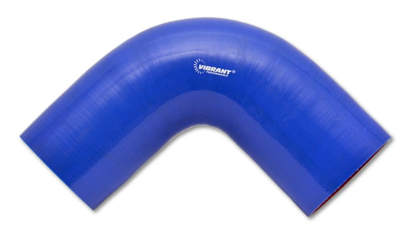 Vibrant 4 Ply Reinforced Silicone Elbow Connector - 2.5in I.D. - 90 deg. Elbow (BLUE) - eliteracefab.com