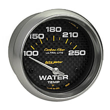 Load image into Gallery viewer, AutoMeter Gauge Water Temp 2-5/8in (66.7mm) 100-250F Electric Carbon Fiber